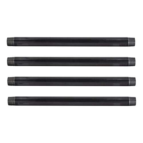 Four Pipes Pipe Décor 1” x 18” Malleable Cast Iron Pipe Connector Industrial Steel Grey Fits Standard One Inch Black Threaded Pipes Nipples and Fittings 4 Pack Build Vintage DIY Furniture Four Pipes Pipe Décor 1” x 18” Malleable Cast Iron Pipe Connector Industrial Steel Grey Fits Standard One Inch Black Threaded Pipes Nipples and Fittings 4 Pack Build Vintage DIY Furniture